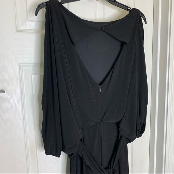 Jessica Simpson Open Back Drop Waist Black Dress Size 10 - Picture 5 of 12